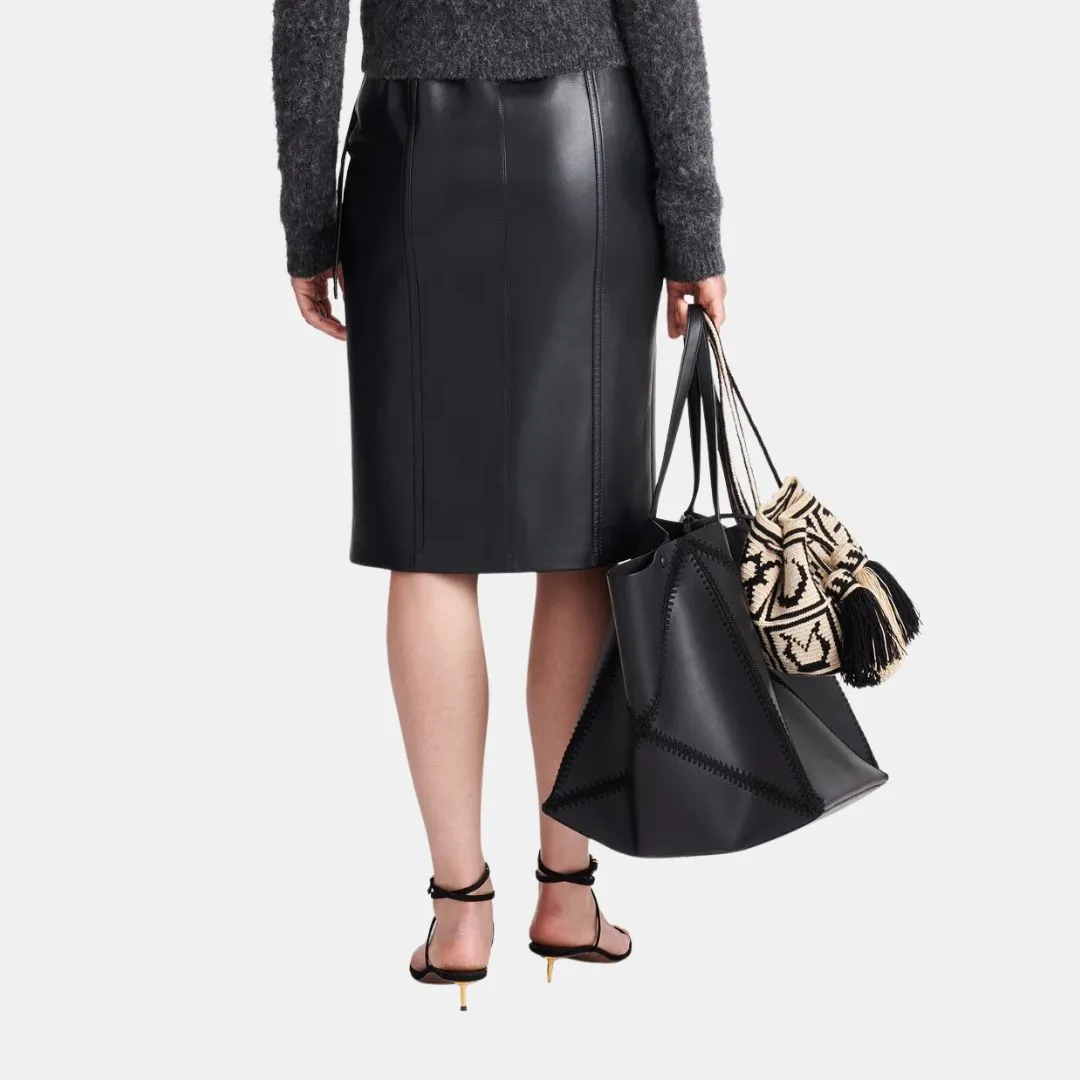 Tillie Regenerated Leather Skirt (Black) Serene Ease