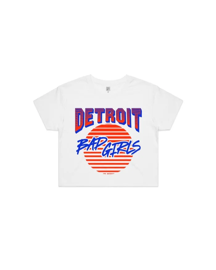 Comfy Movement Ink Detroit Bad Girls Crop T-Shirt - White