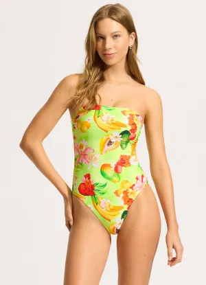 Non Chafing Seamless Edges Tropique DD Bandeau One Piece - Aloe Gel