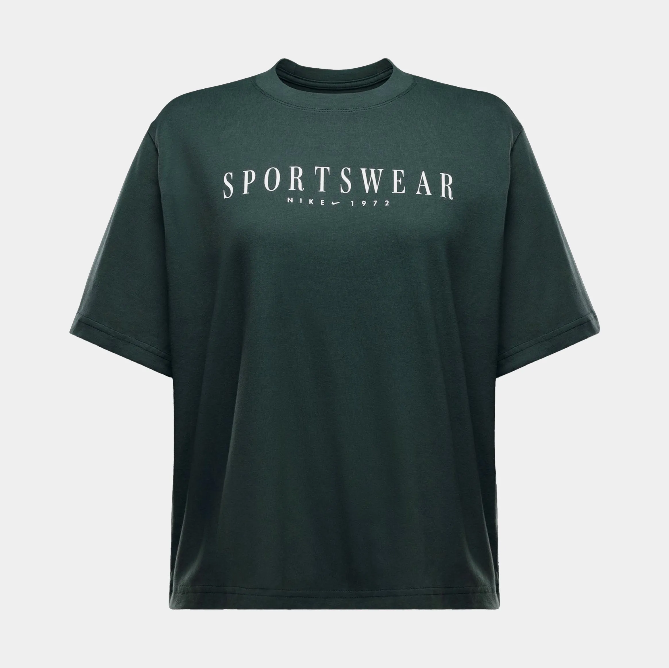 DurableBlend NSW Boxy Tee Womens Short Sleeve Shirt (Green/White)