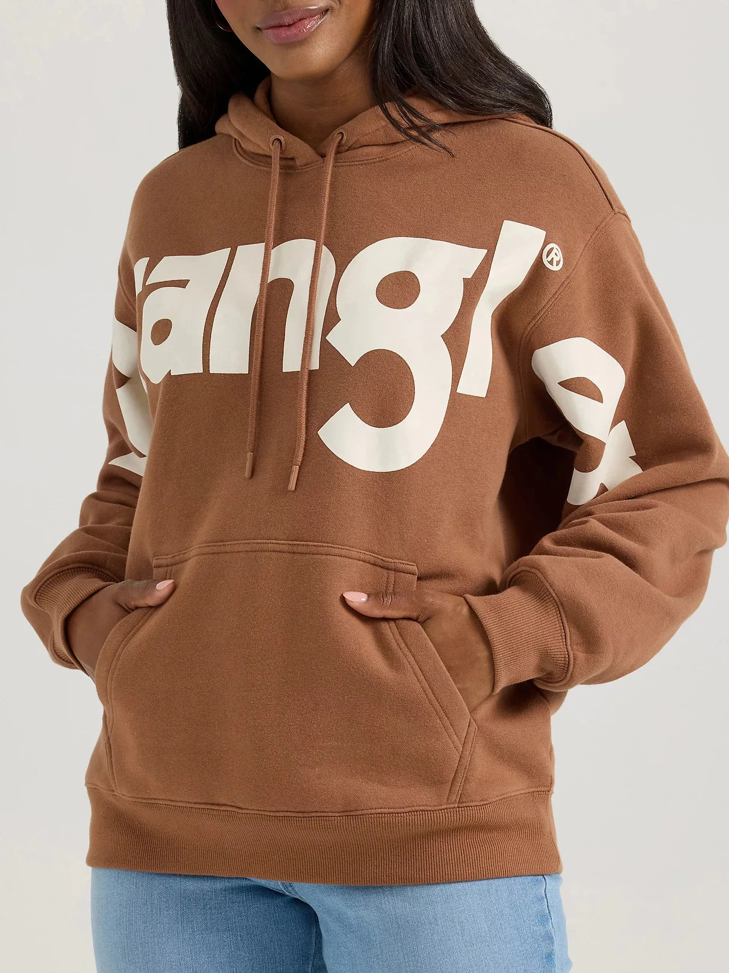 Wrangler Retro Women's Bold Logo Hoodie in Brown Cocoa Daily Fit product market share