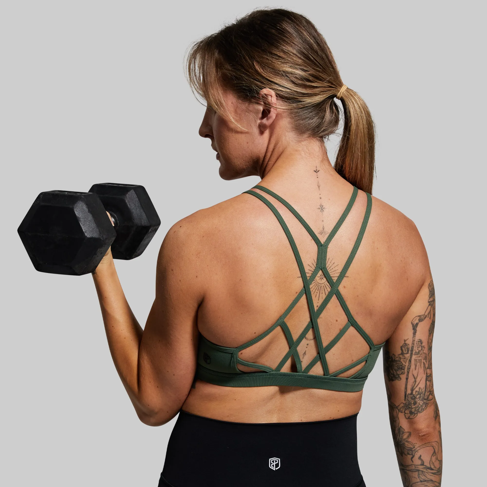 Warrior Original Sports Bra (Brand Strength-Forest Green) High-impact Medium-impact