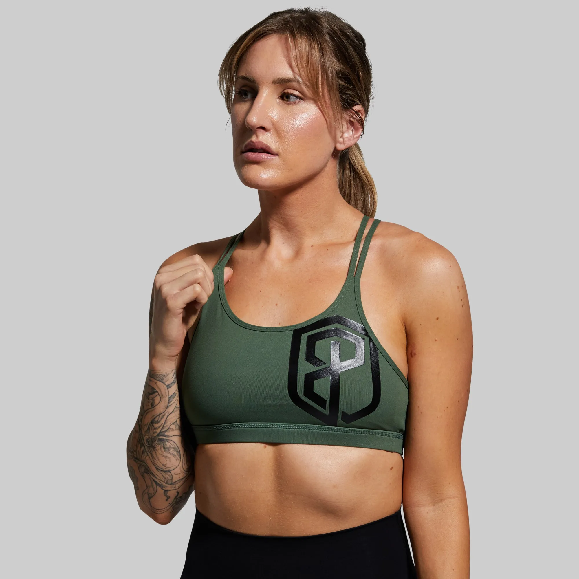 Warrior Original Sports Bra (Brand Strength-Forest Green) Pilates outfit