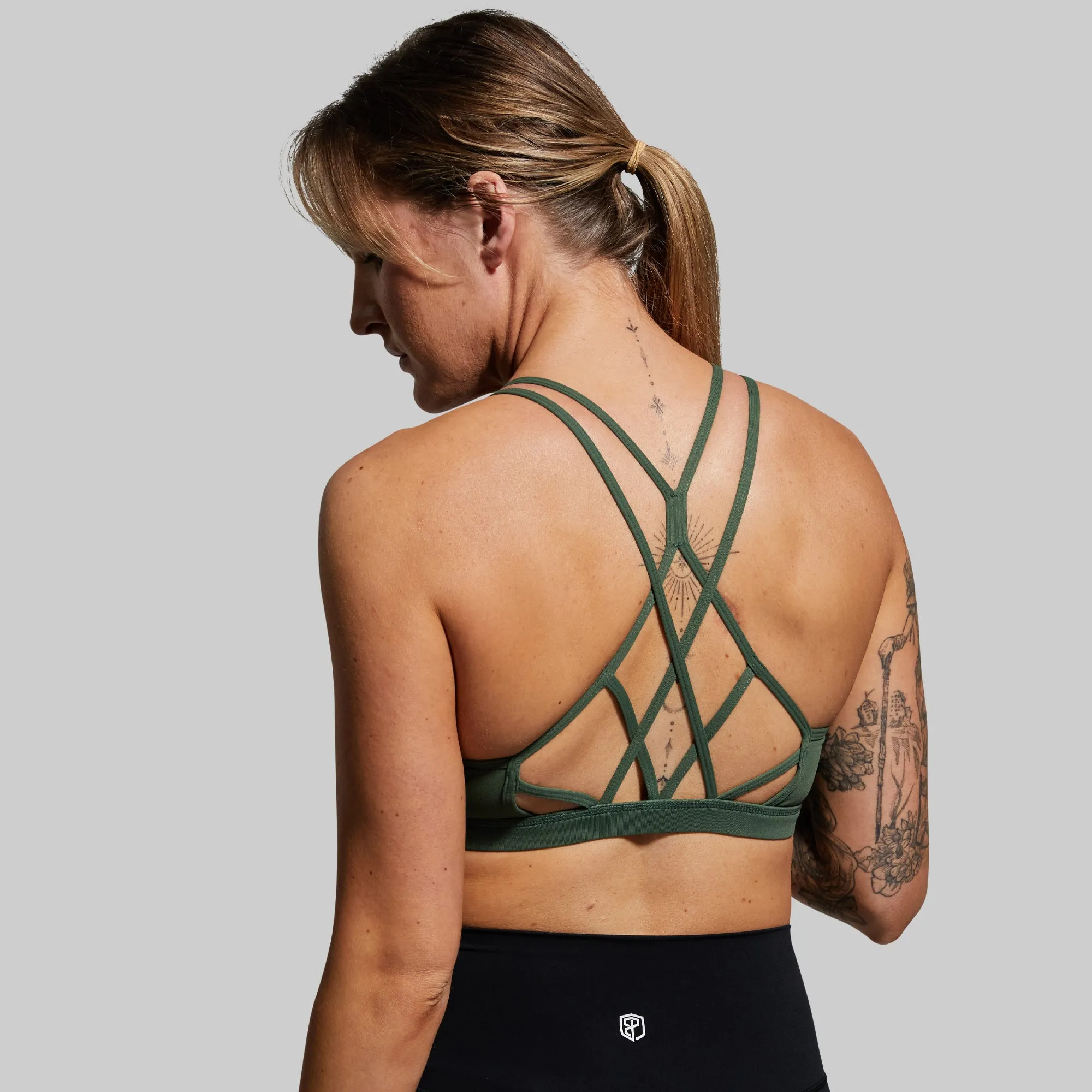 Non-Slip Design Secure Closure Warrior Original Sports Bra (Brand Strength-Forest Green)