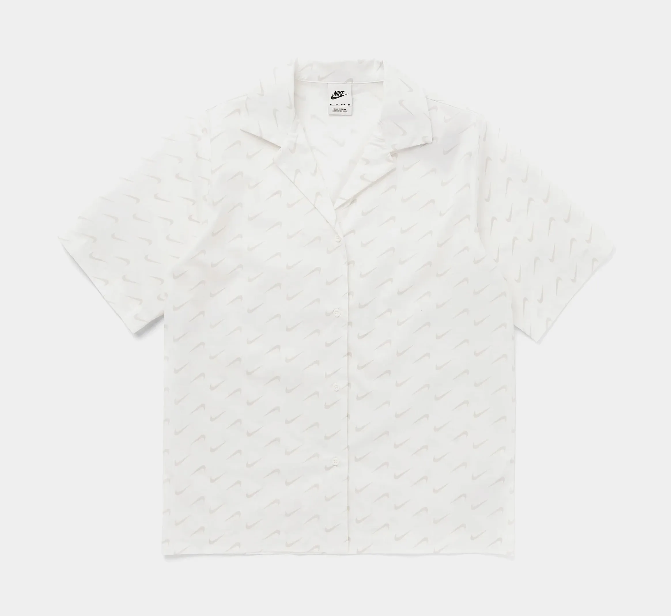 NSW Everyday Modern Woven Womens Short Sleeve Shirt (Beige) Fresh Glow MoistureWickingMaterial