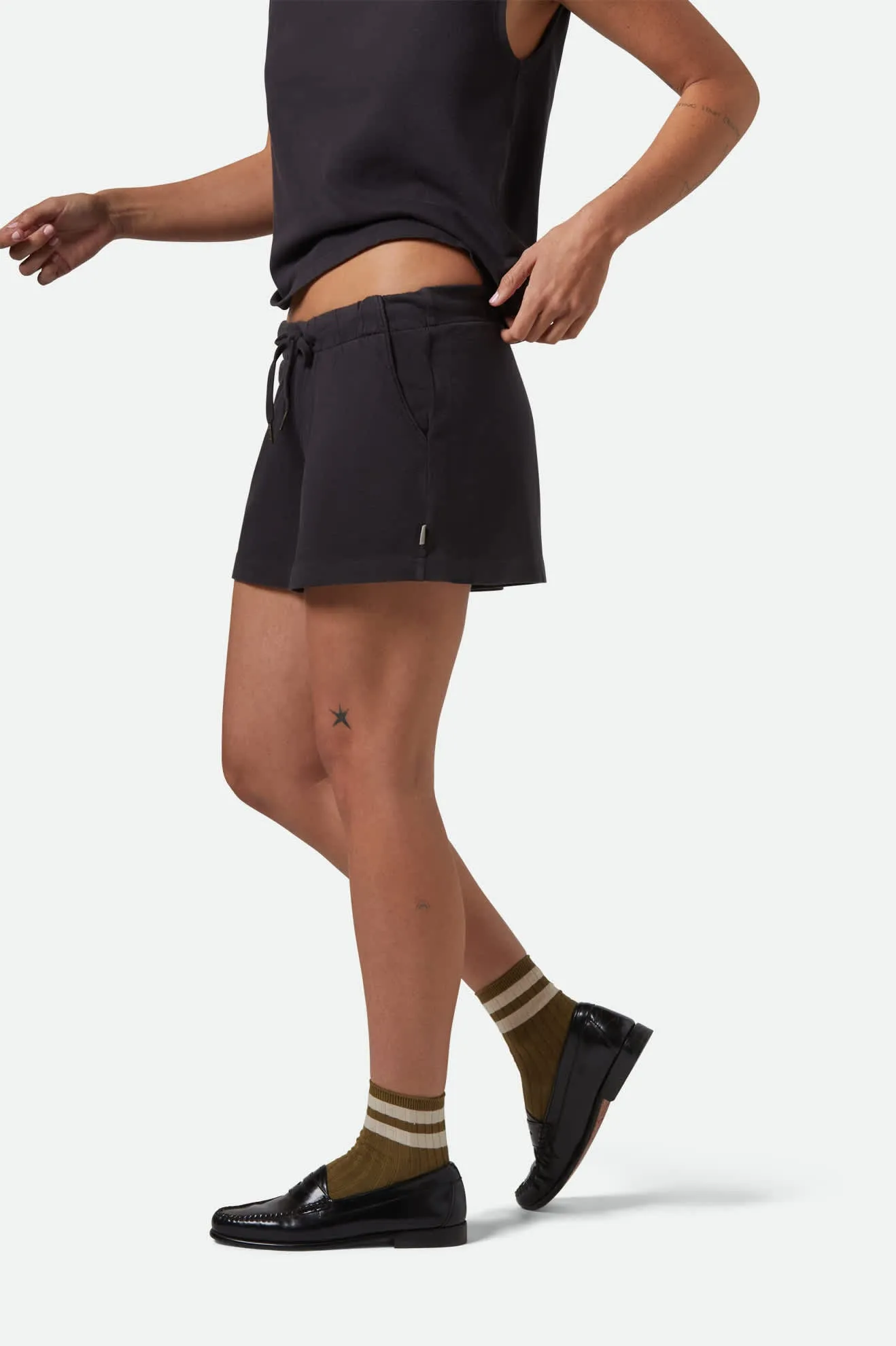 Carefree Organic Garment Dyed Lounge Short - Black Tactile Feedback Loops Breezy Wear