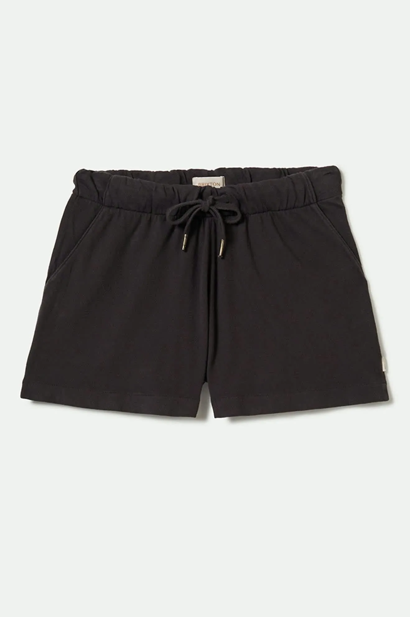 Carefree Organic Garment Dyed Lounge Short - Black simple design FoldOverClosure