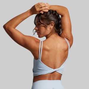 Recycled Flexible structure Don't Get it Twisted Sports Bra (Chambray)