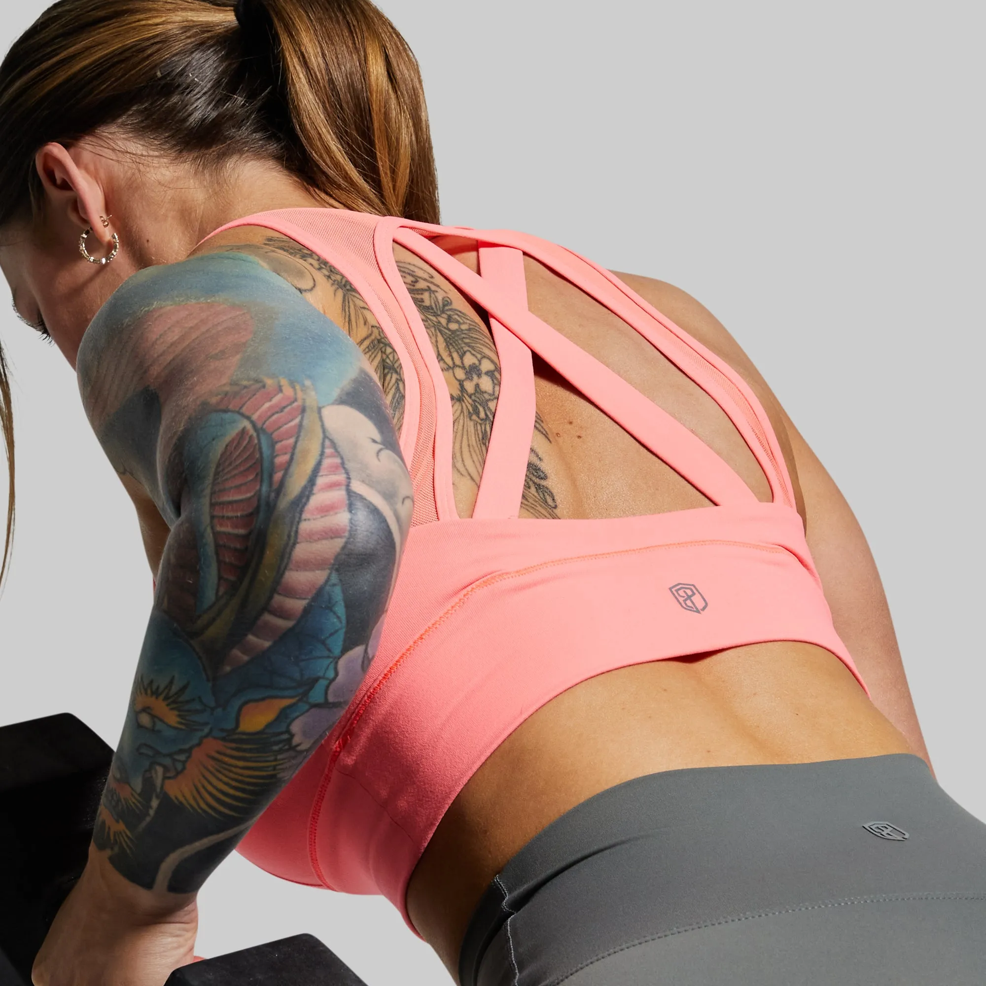 X-Factor Sports Bra (Coral) Tight Fit Pastel workout wear