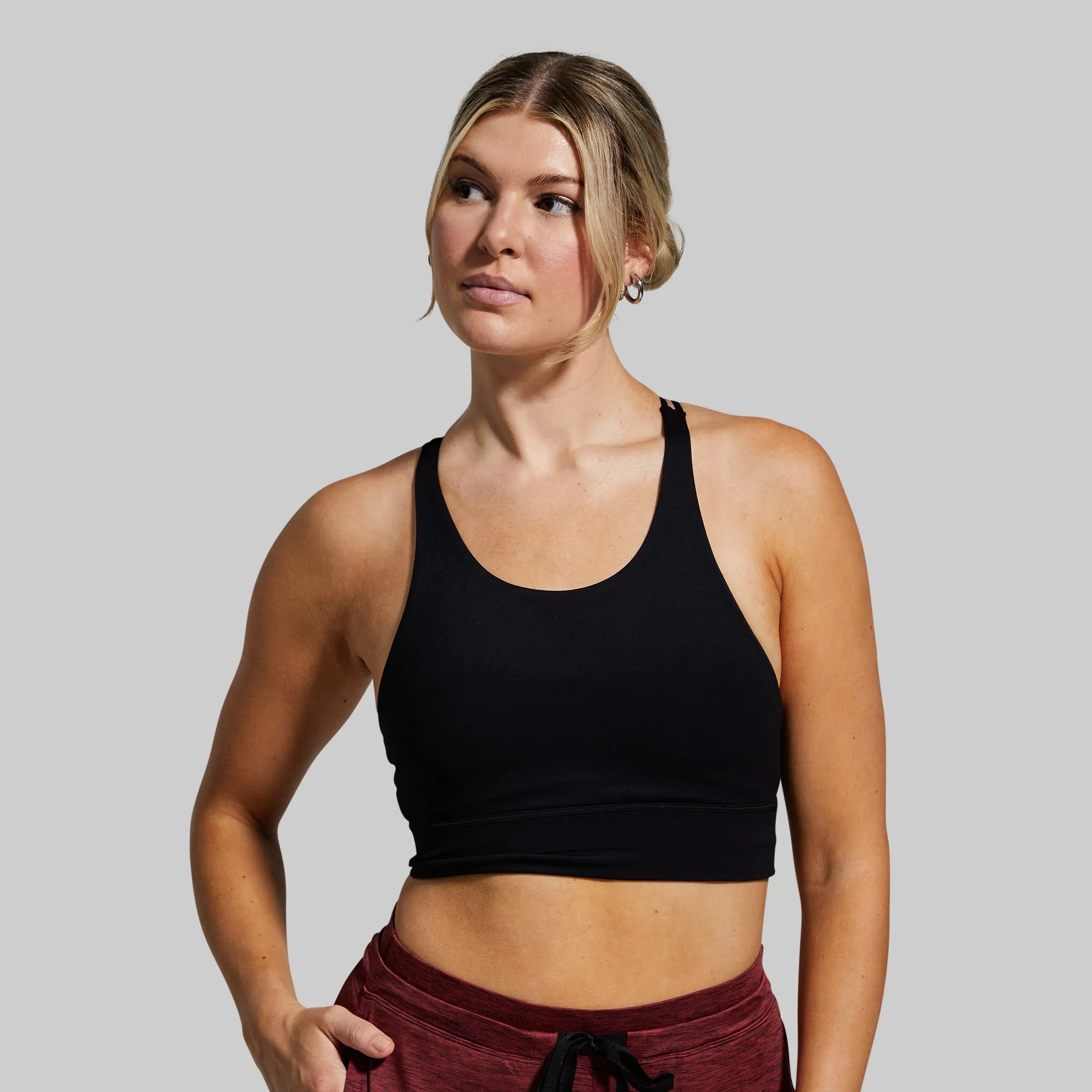 Lace Wide Band Untamed Original Sports Bra (Black)