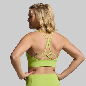 Size range seams topstitching Untamed Sports Bra (Lime)