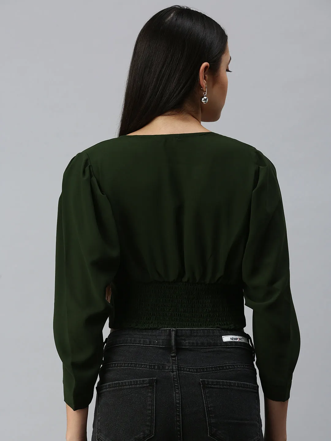 Timeless Design Perfect Design Women's Solid Olive Top