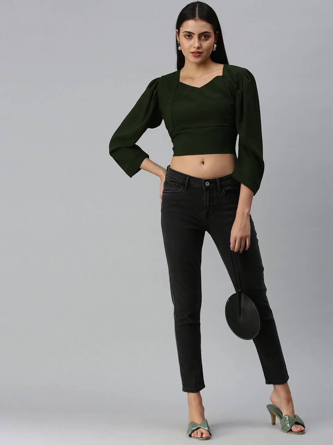 Cool Vibes Thermal regulation Women's Solid Olive Top