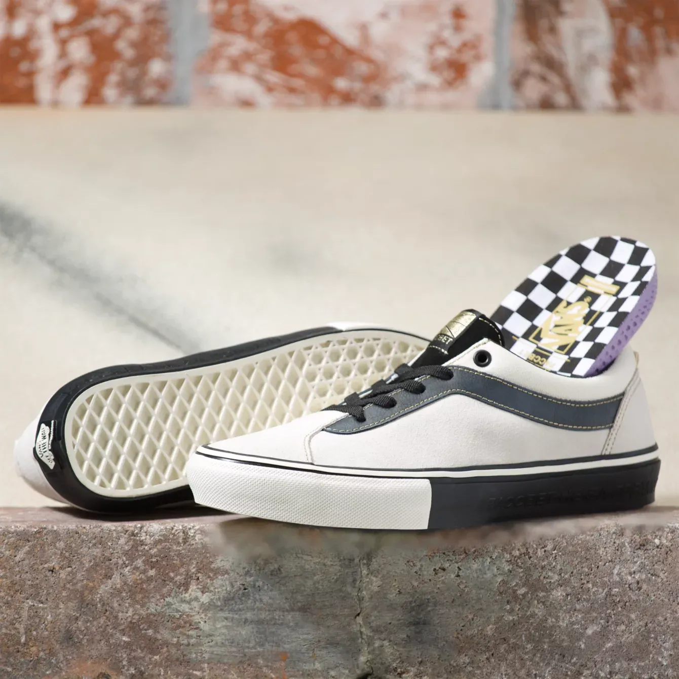 Flexible Straps Low Profile Vans Skate Bold Marshmallow/Black (Rassvet)