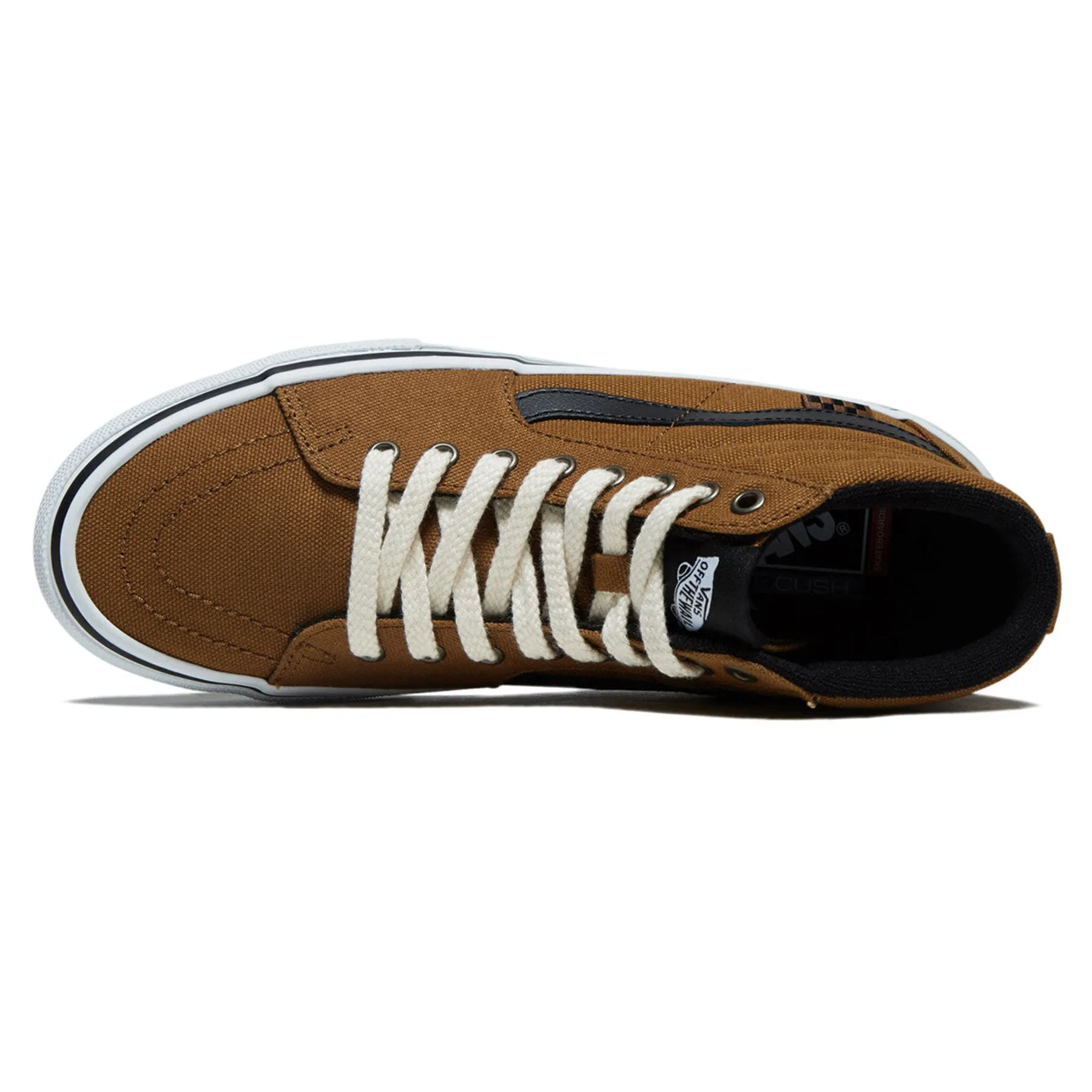 Wide Base Ventilated Fit Vans Skate Sk8-Hi Duck Canvas Golden Brown