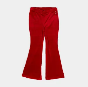 Velour Flare Slit Womens Track Pants (Red) SoftTouchFinish Perfect Layer