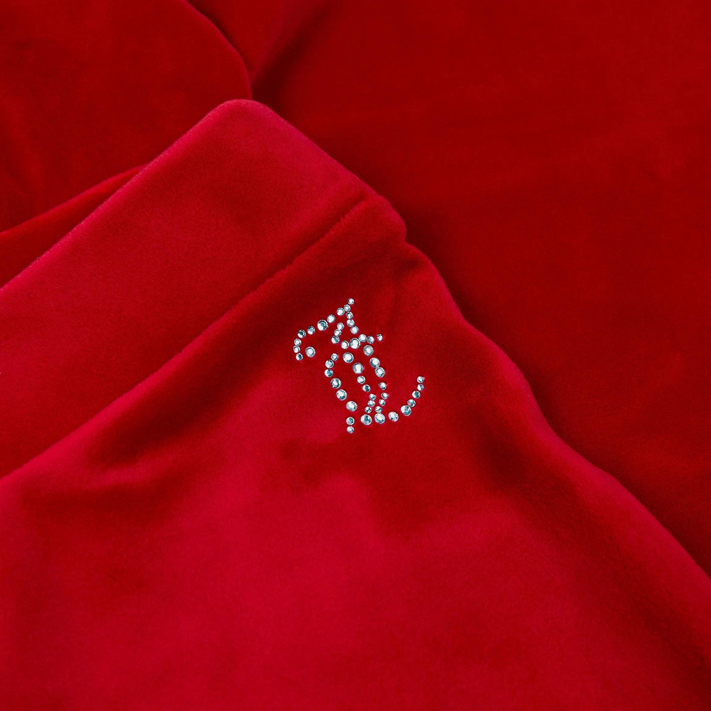 Velour Flare Slit Womens Track Pants (Red) Casual Performance Wear