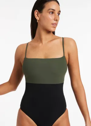 Wave Resistant Structure Outdoor Swim Versa Tank One Piece - Olive