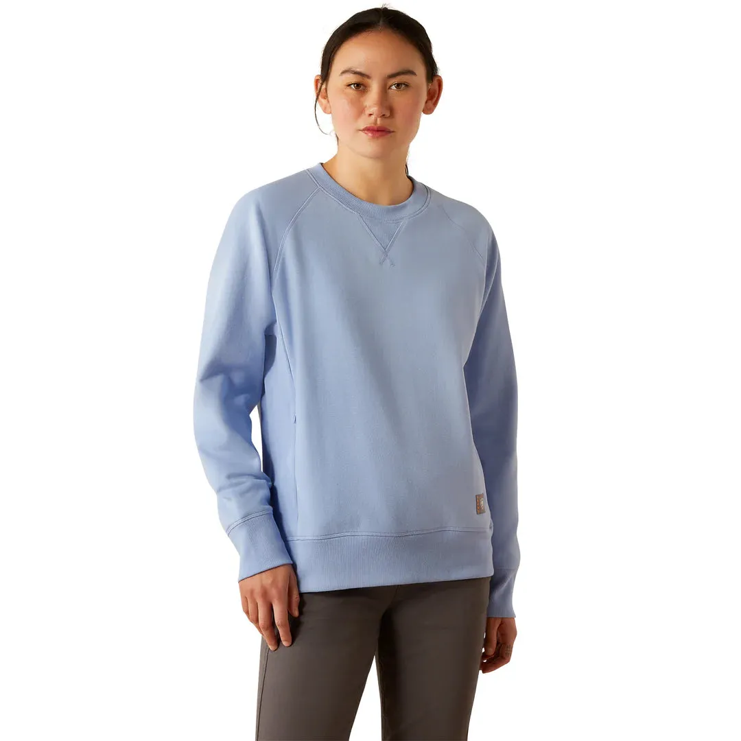 Ariat Women's Rebar Workman Washed Fleece Sweatshirt in Lavender Lustre (Available in Plus Sizes) Relaxed Fit Hoodie Casual tops