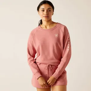 Long Sleeve Ariat Women's Logo Sweatshirt in Dusty Rose (Available in Regular & Plus Sizes)