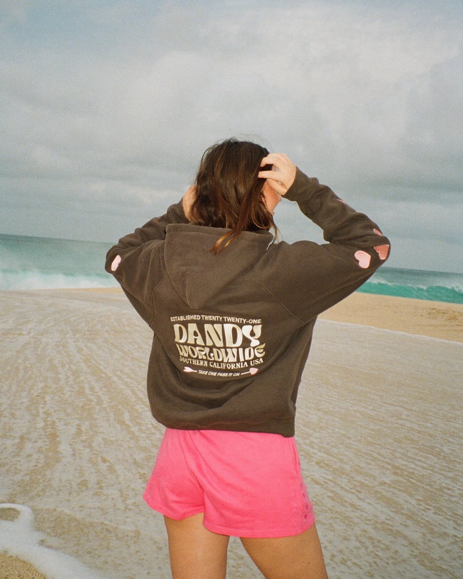 Daily Comfort tie dye "Heart on My Sleeve" Oversized Lux Hoodie in Charcoal Gray