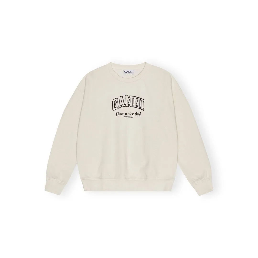 Fitted Shape Unisex Design Isoli Oversized Sweatshirt (Egret)