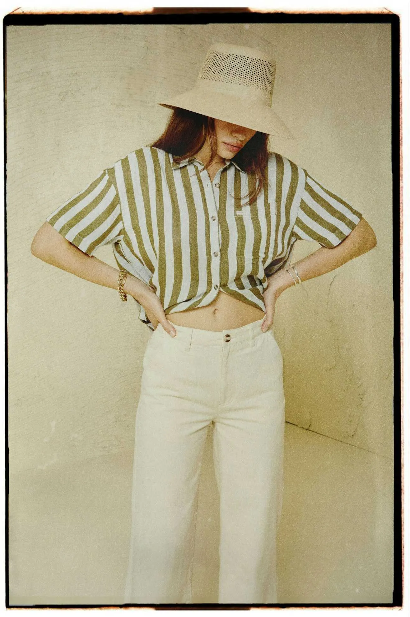 Classy Fit Flatlock Seams Victory Full Length Wide Leg Pant - Natural/Natural