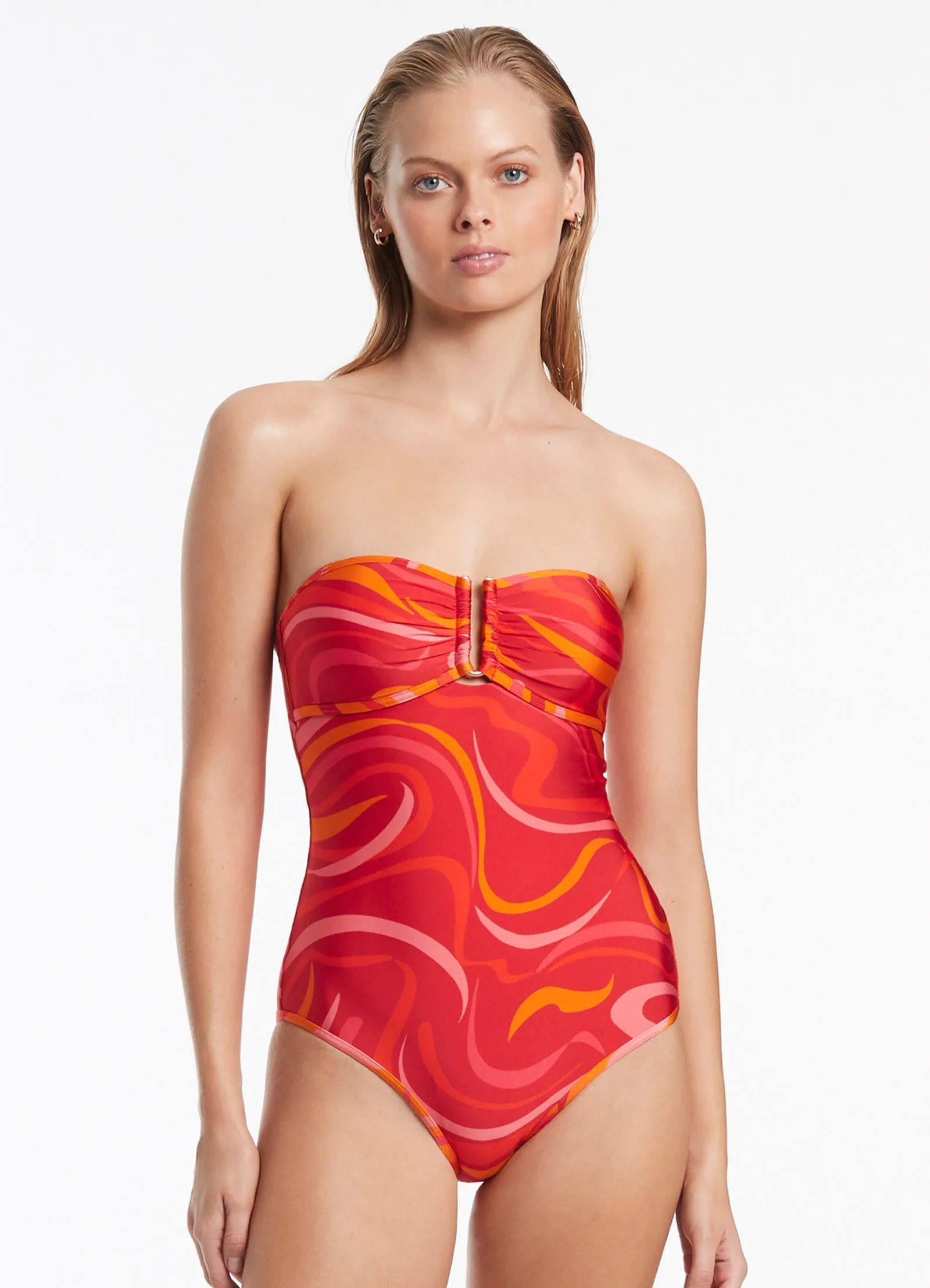 All-day Comfort Vortici Bandeau One Piece - Cherry