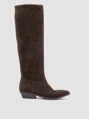 NOELIE DD 104 - Brown Suede Pull On Boots Zero Break In Comfort