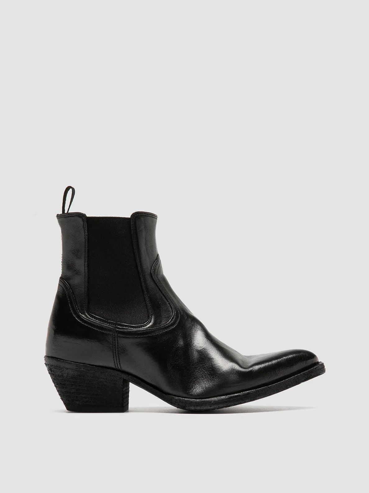 High-traction Urban Fashion WANDA DD 102 - Black Leather Chelsea Boots