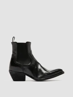 High-traction Urban Fashion WANDA DD 102 - Black Leather Chelsea Boots