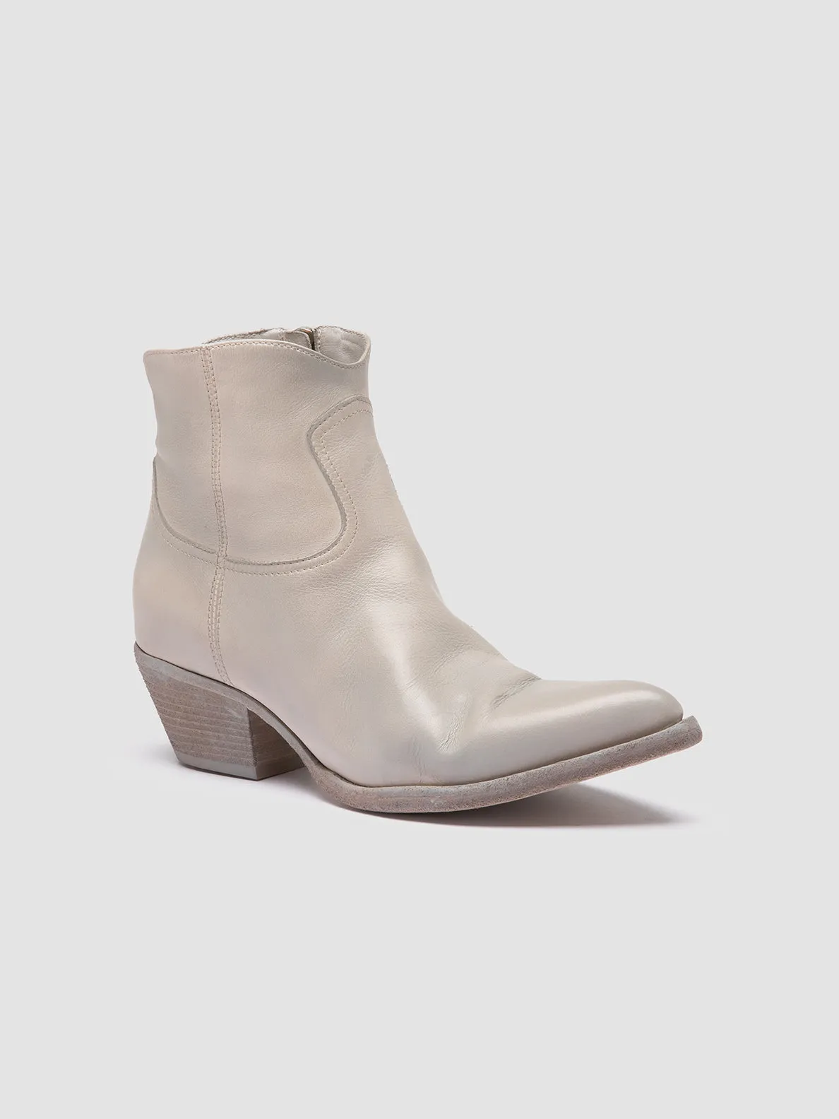 Open Toe Luxury Edge WANDA DD 103 - Off White Leather Zip Boots