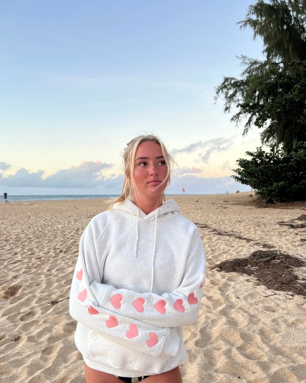 Urban Hoodie Adjustable "Heart on My Sleeve" Oversized Lux Hoodie in Heather Gray