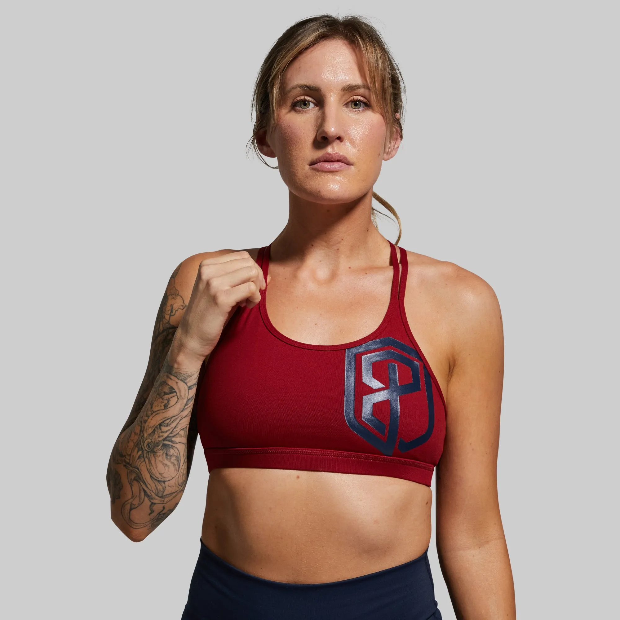 Warrior Original Sports Bra (Brand Strength-Wine) smooth material Stretch stitching