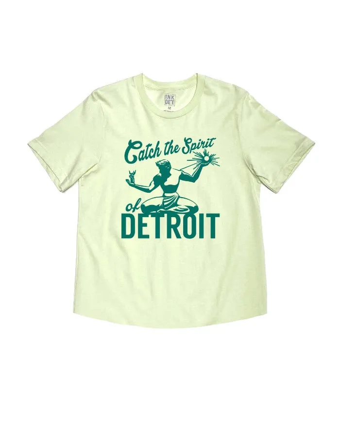 Ink Detroit Catch the Spirit kinda cropped T-Shirt - Citron AdvancedMoistureManagement Layered Hem Design