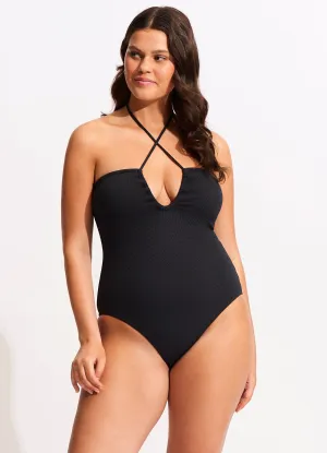 Holiday Must-Have Sea Dive Bandeau One Piece - Black
