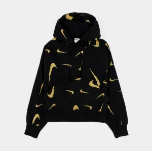 NSW AOP Logo Womens Hoodie (Black/Gold) group wear Adjustable Hood