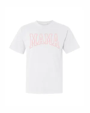 Ink Detroit - Varsity MAMA T-Shirt - White GarmentDyedTexture