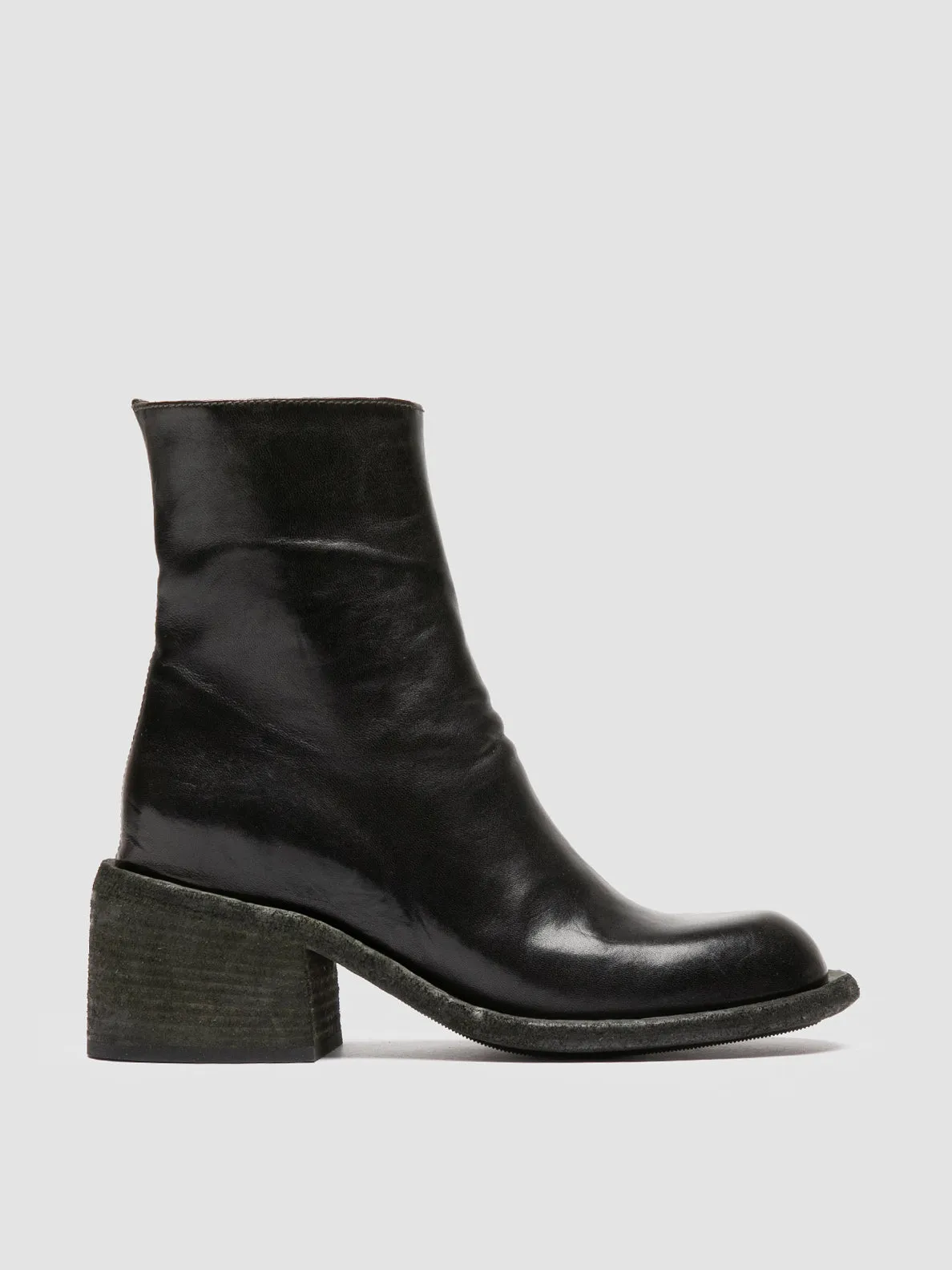 WILDS 004 - Green Leather Zipped Boots Comfort Cushion