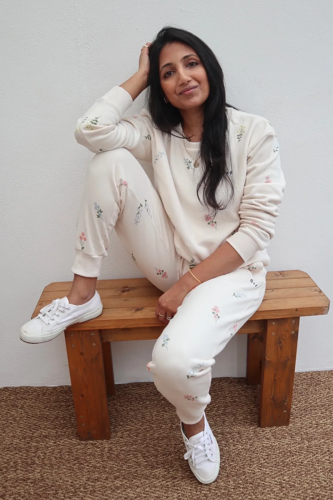 twill O&F Floral Print Sweatshirt