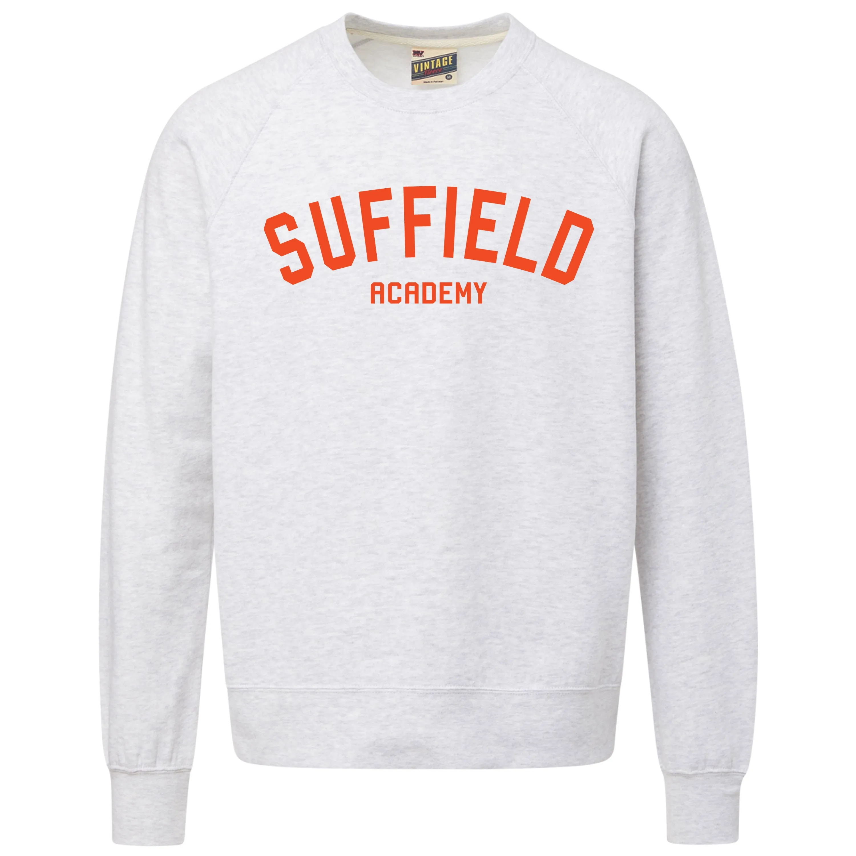 MV Sport White crew with orange suffield acadeny product packaging