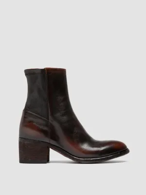 DENNER 127 - Brown Leather Zipped Boots Low Maintenance