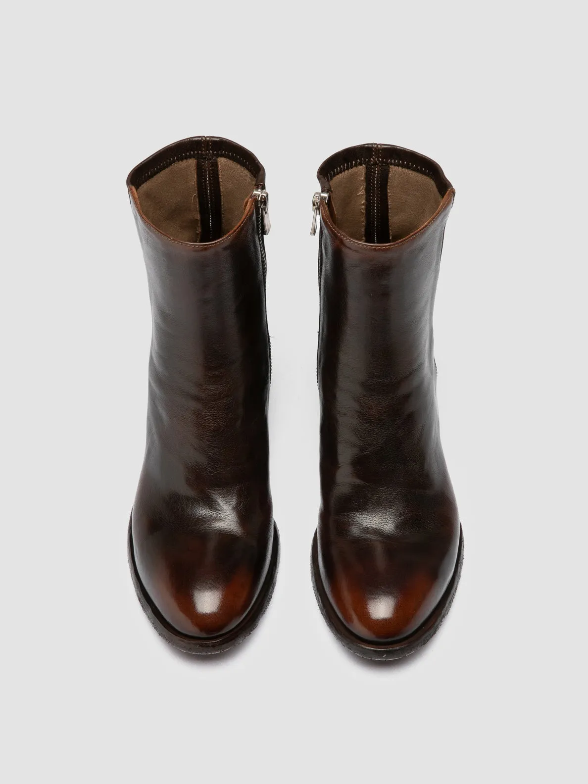 Tough Terrain DENNER 127 - Brown Leather Zipped Boots