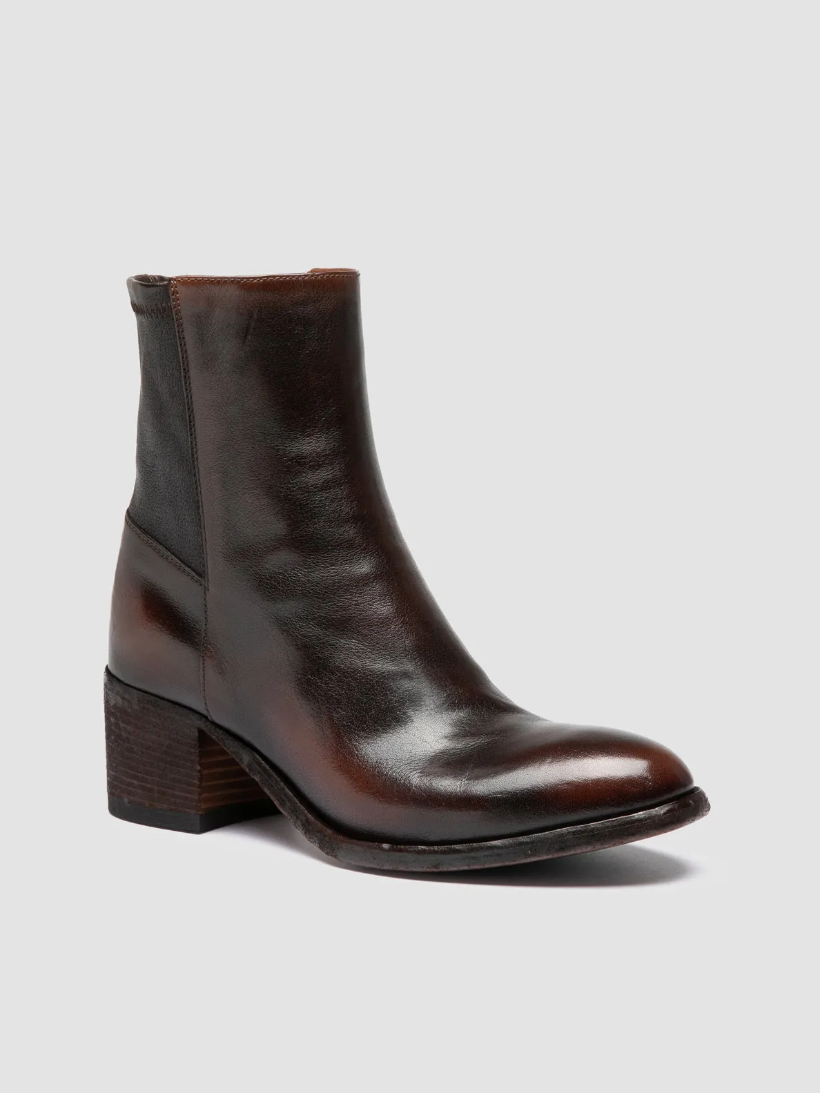 DENNER 127 - Brown Leather Zipped Boots Soft Interior Padded collar