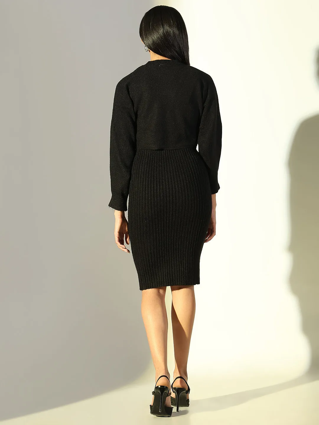 Movement Feel Bohemian style Women's Black Bodycon Dress