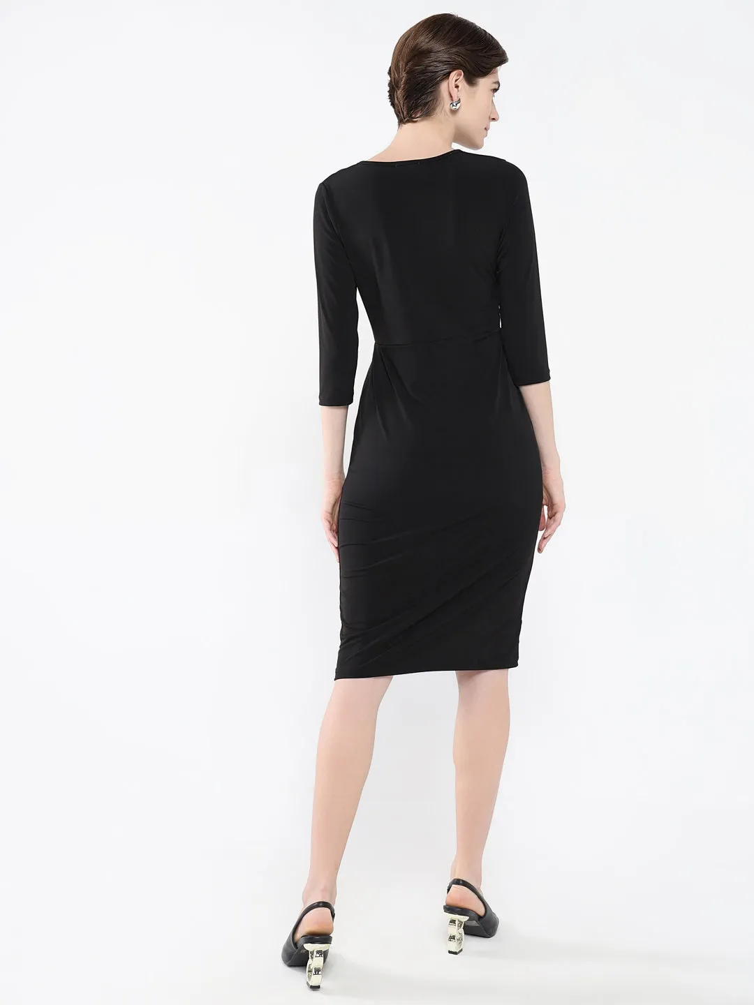 Cute Glow Easy and Effortless Women's Black Solid Bodycon Dress