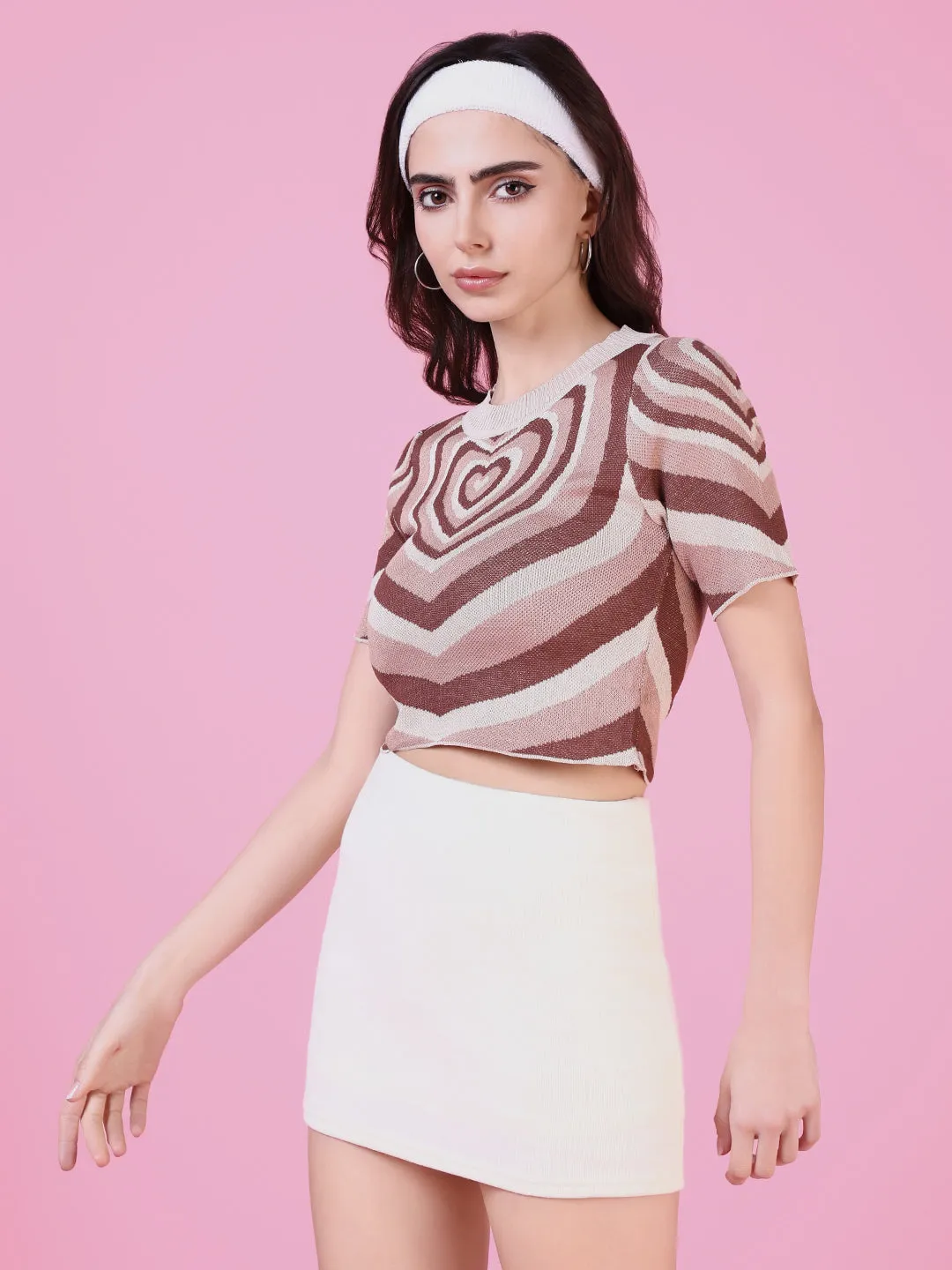 Comfort Wearable Women's Brown Crop Top