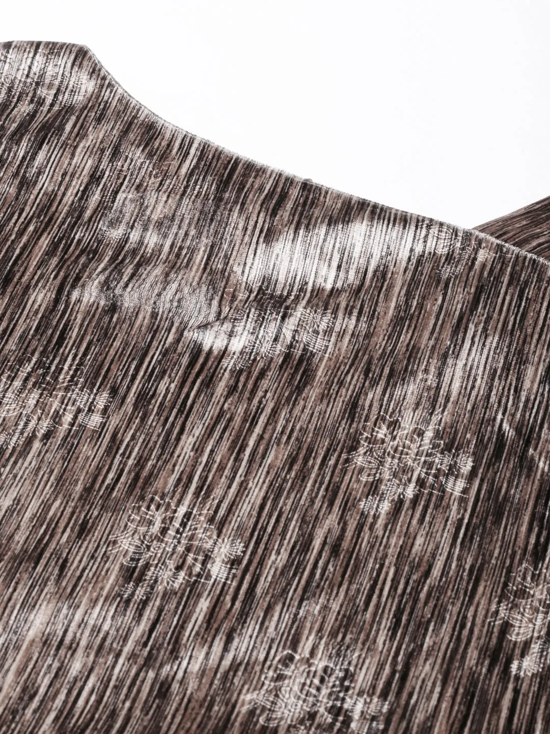 Refined Feel Statement-Buttons Women's Brown One Shoulder Puff Sleeve Velvet Sheath Dress