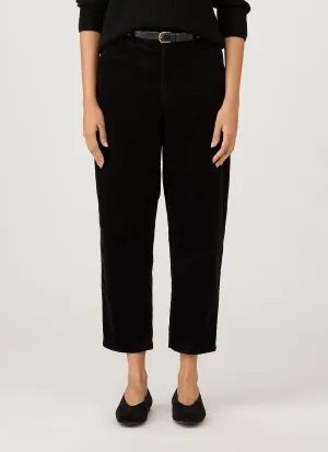 Women's Corduroy Trouser in Black Quick Conversion Hem