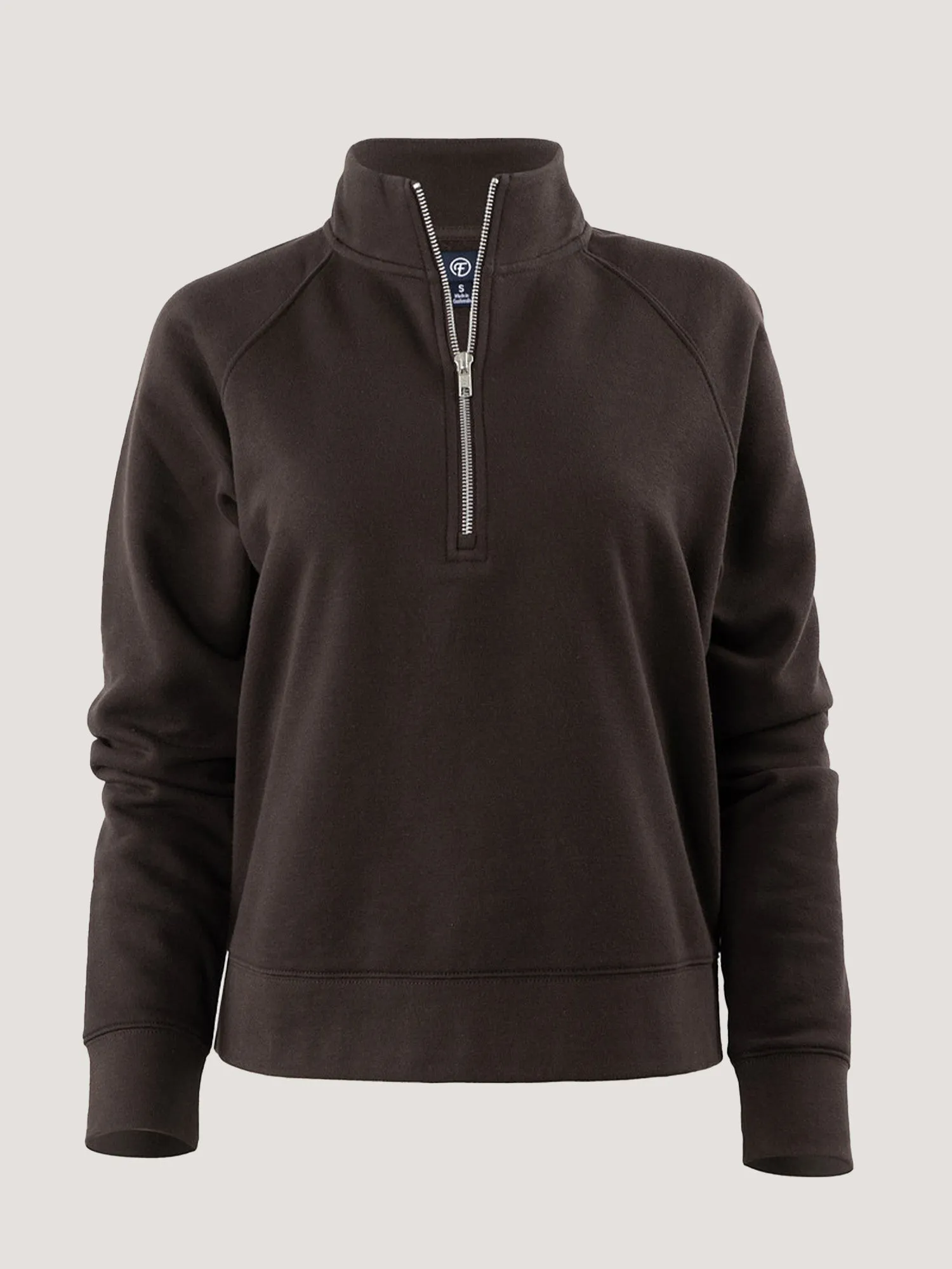 Women's Espresso Half Zip Cozy Chic Comfort Layer